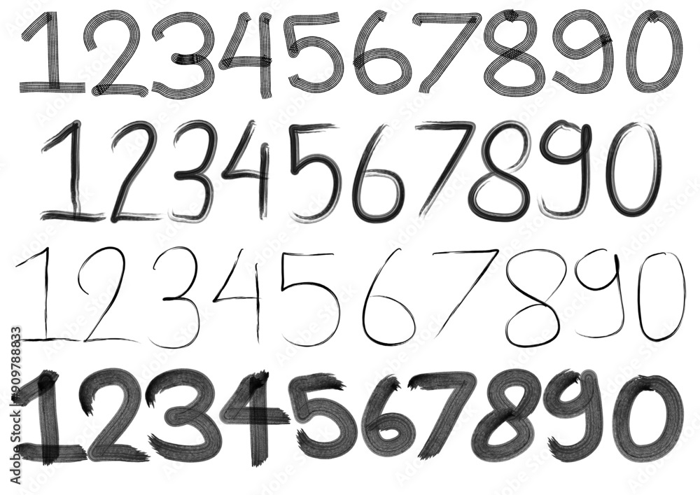hand drawn numbers hand drawn numbers