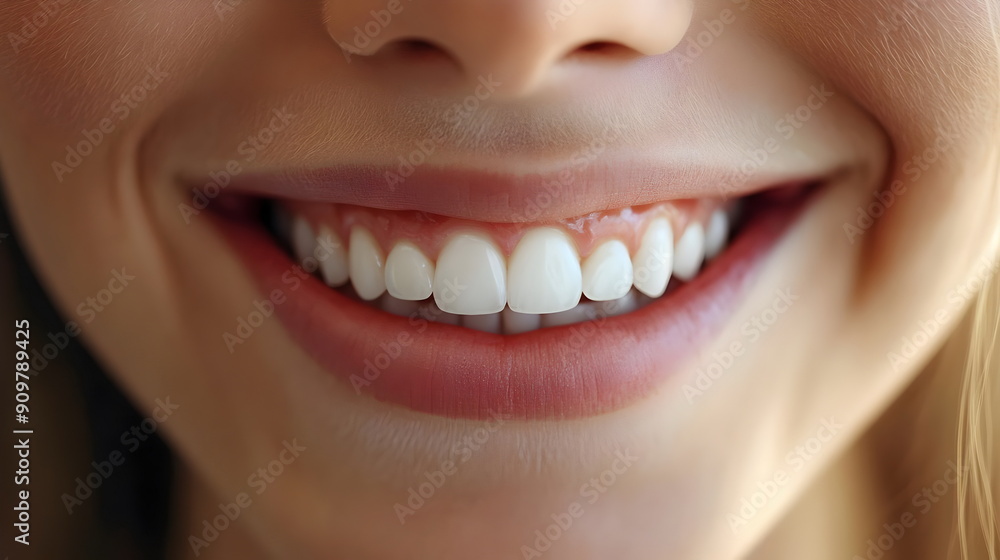 Fototapeta premium Beautiful Smile Healthy Teeth Bright White Confidence Happiness Facial Expression