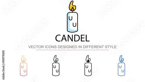 Candel icon design with white background stock illustration