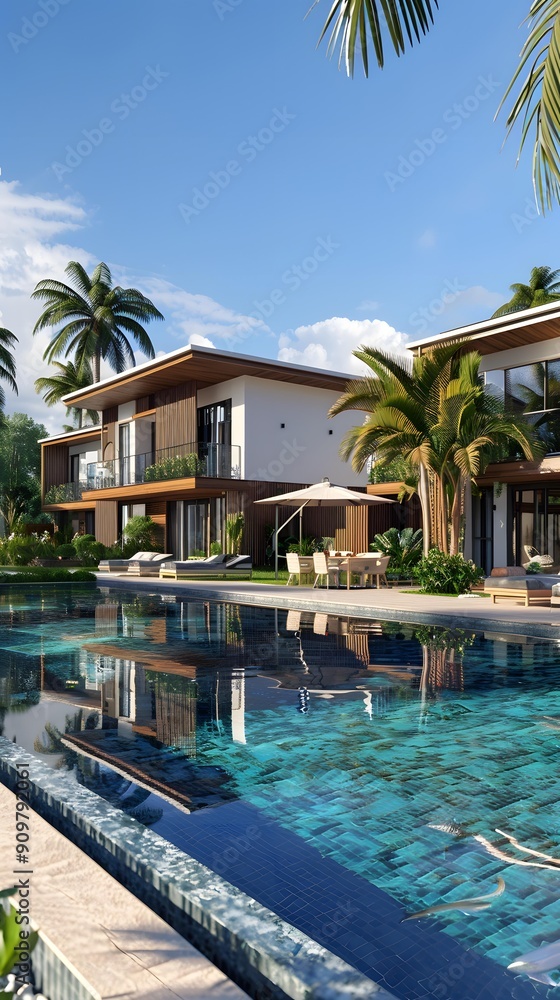 Fototapeta premium Tropical Modern Villa with Private Pool