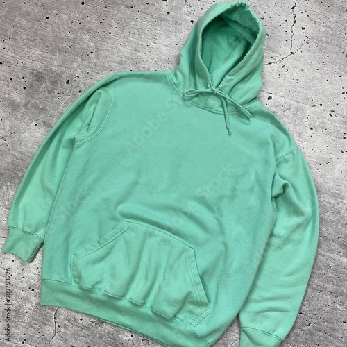 Mentol green hoodie urbanwear Mock up vintage style mock photo