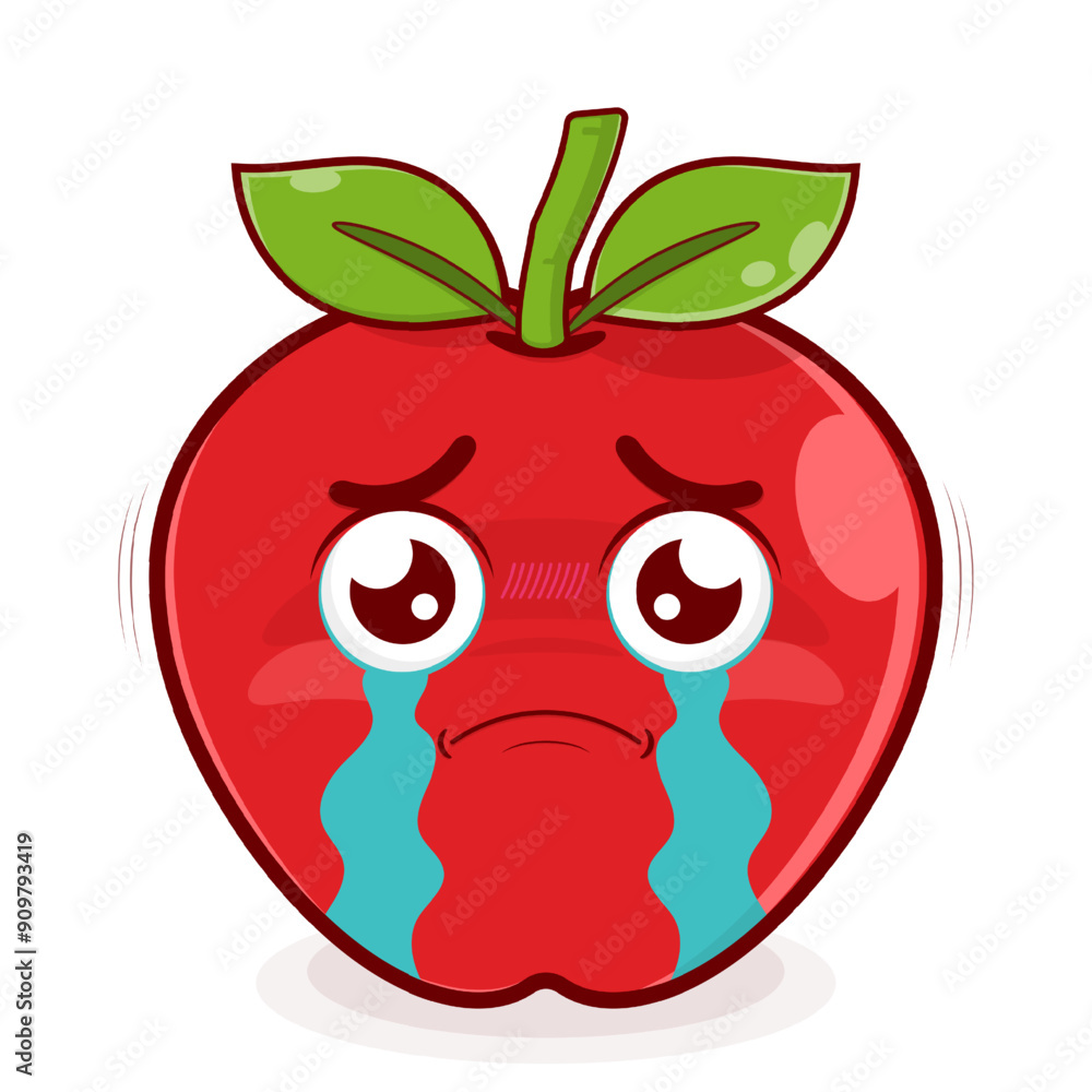 apple scared face cartoon cute apple scared face cartoon cute