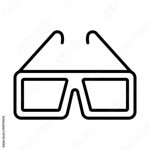 3D Glasses line icon