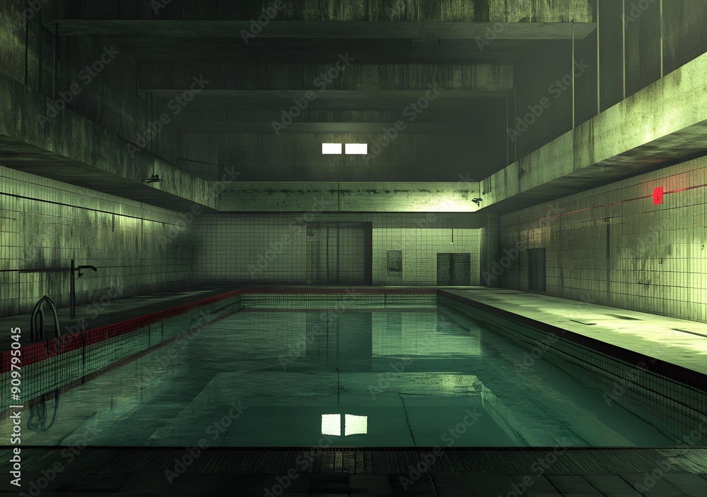 Fototapeta premium Abandoned Indoor Swimming Pool in a Building