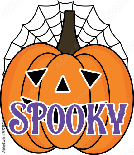 Spooky, Halloween Pumpkin T Shirt EPS