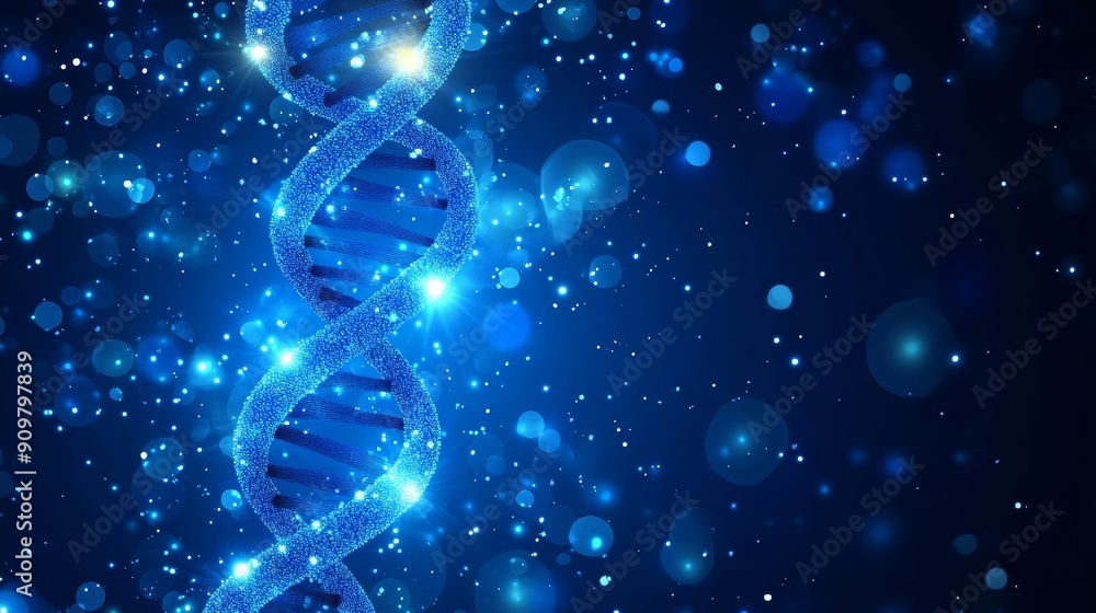 Obraz premium Template wallpaper or banner featuring a DNA molecule