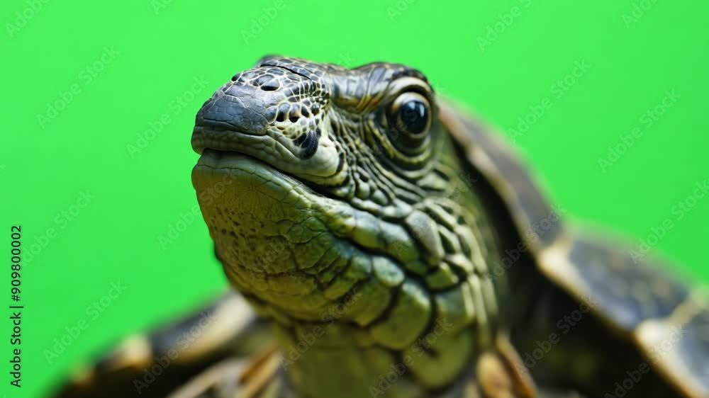 A detailed close-up of a turtle captures its textured skin and face. Its green backdrop highlights natural beauty on a sunny day. A detailed close-up of a turtle captures its textured skin and face. Its green backdrop highlights natural beauty on a sunny day.