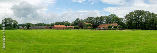 Green meadows and countryhouses at the Dutch border around Neuenhaus, Niederschsen, Germany, photo