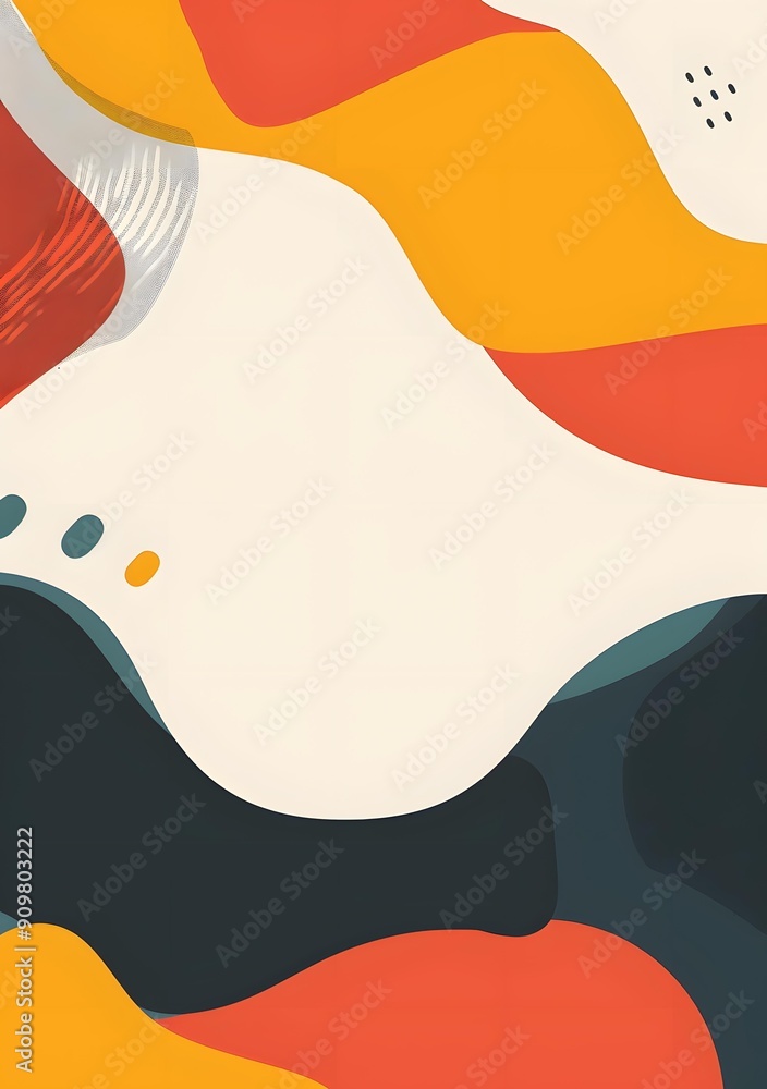 Abstract Wavy Background in Orange Red Green Blue