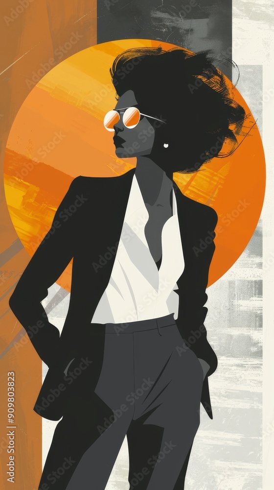 Professional woman in a contemporary business poster layout. Professional woman in a contemporary business poster layout.