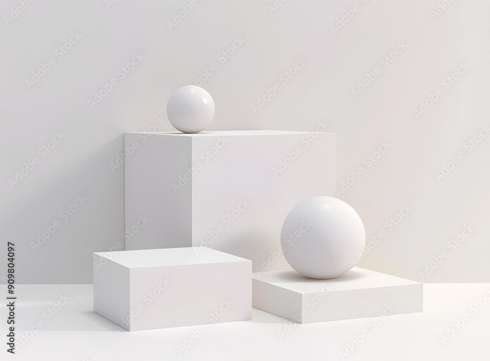 Abstract Minimal White Geometric Shapes Product Photography Background Abstract Minimal White Geometric Shapes Product Photography Background