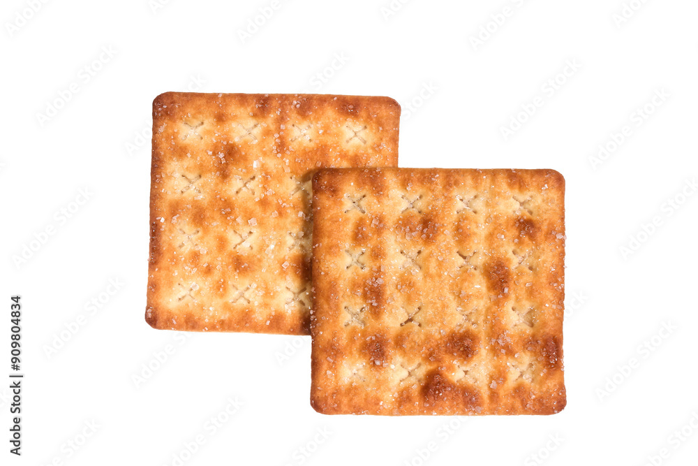 Two square homemade sugar butter crispy biscuit front side textured isolated on the transparent background. Top view stock photo Two square homemade sugar butter crispy biscuit front side textured isolated on the transparent background. Top view stock photo