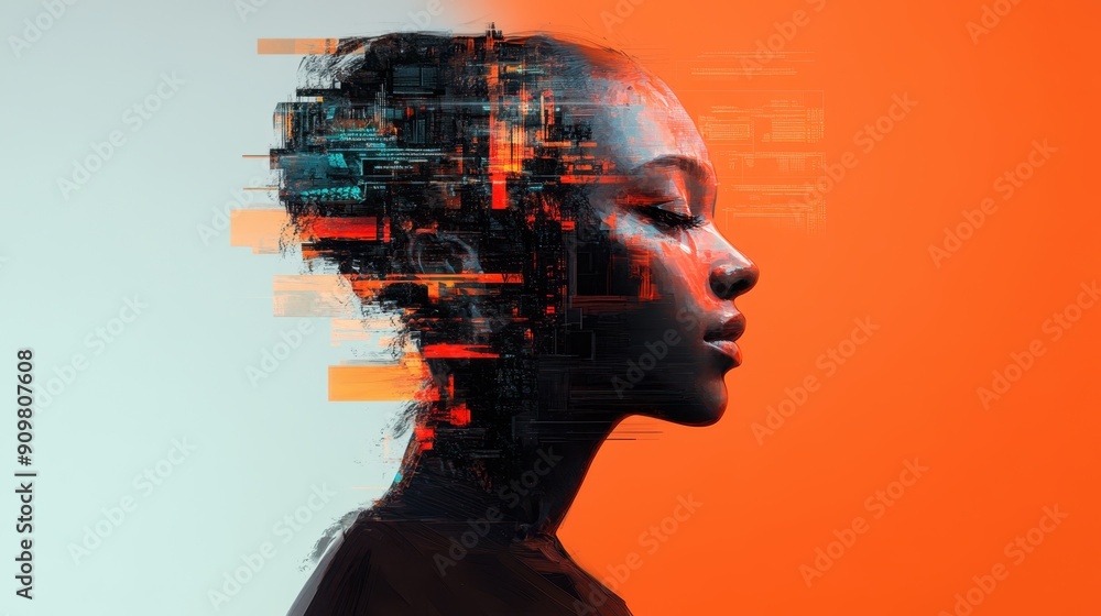 Futuristic AI Risk Scanning Interface in Digital Painting Style Futuristic AI Risk Scanning Interface in Digital Painting Style