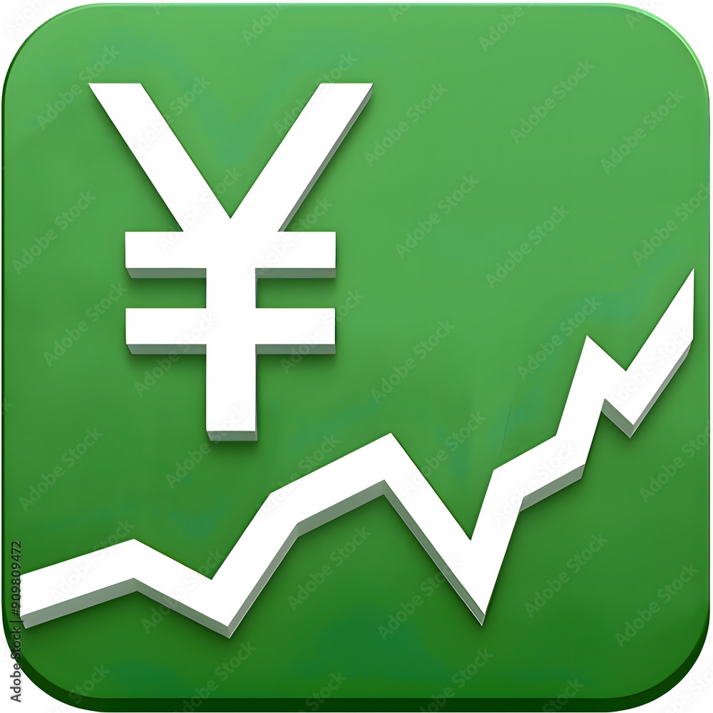 Fototapeta premium Chart Increasing with Yen 