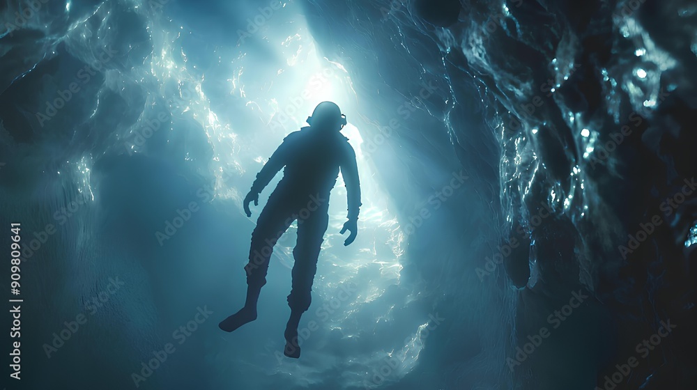 diver in the blue diver in the blue