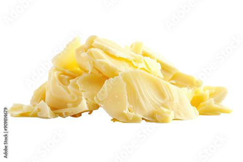 A pile of butter on a white background