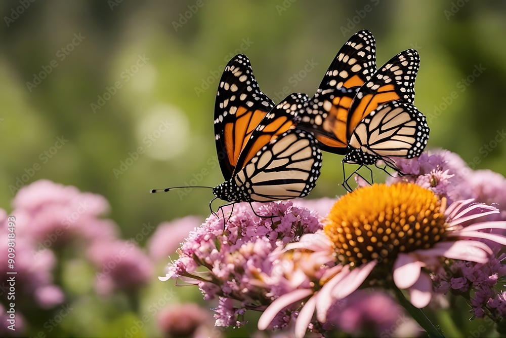 monarch three butterfly view top flying migratory north yellow orange freedom open milkweed background migrant american isolated white majestic summer fragility wing insect beauty monarch three butterfly view top flying migratory north yellow orange freedom open milkweed background migrant american isolated white majestic summer fragility wing insect beauty