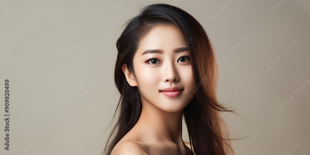 깨끗하고 상쾌한 피부를 가진 아름다운 젊은 아시아 여성, 얼굴 관리, 얼굴 트리트먼트, 미용, 뷰티 및 스파, 아시아 여성 초상화. 깨끗하고 상쾌한 피부를 가진 아름다운 젊은 아시아 여성, 얼굴 관리, 얼굴 트리트먼트, 미용, 뷰티 및 스파, 아시아 여성 초상화.