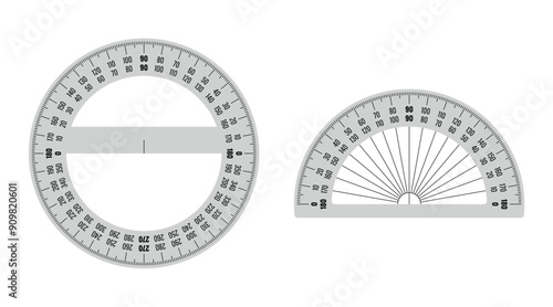 360 degree protractor. semicircular protractor. protractor set for business, education world