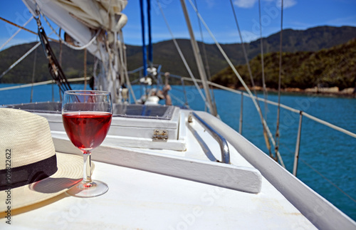 Red Rose Wine & Panama Hat photo