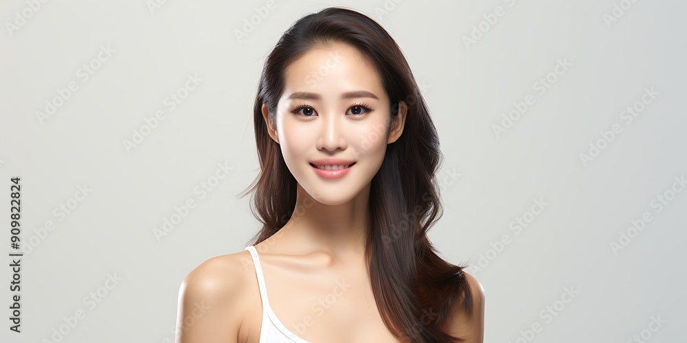 깨끗하고 상쾌한 피부를 가진 아름다운 젊은 아시아 여성, 얼굴 관리, 얼굴 트리트먼트, 미용, 뷰티 및 스파, 아시아 여성 초상화. 깨끗하고 상쾌한 피부를 가진 아름다운 젊은 아시아 여성, 얼굴 관리, 얼굴 트리트먼트, 미용, 뷰티 및 스파, 아시아 여성 초상화.