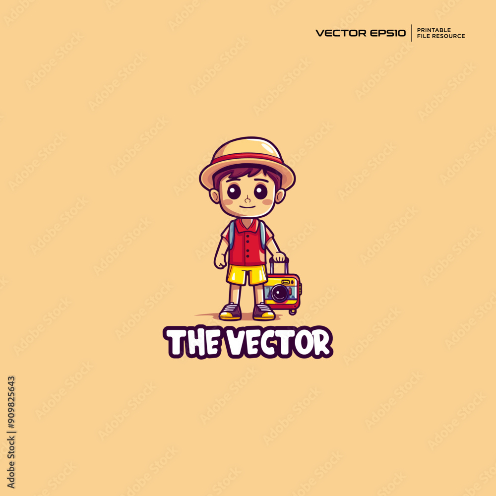 Happy holiday boy vector, logo, character, cartoon, illustration, eps10 Happy holiday boy vector, logo, character, cartoon, illustration, eps10