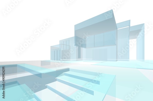 architectural sketch of a house