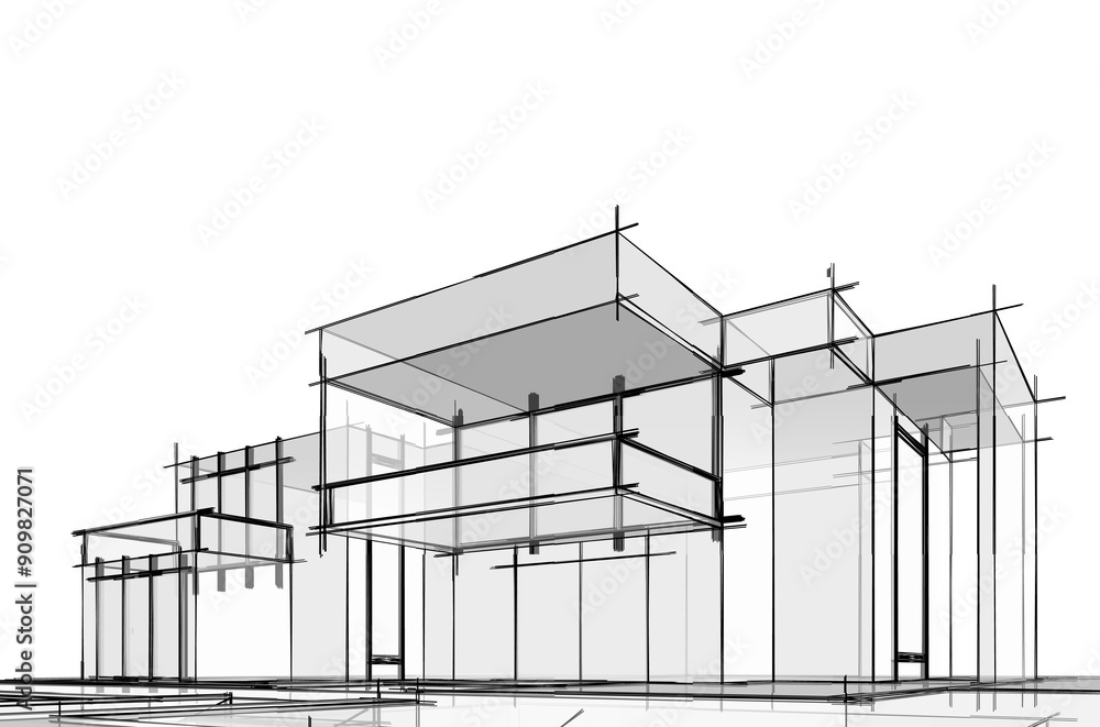 architectural sketch of a house architectural sketch of a house