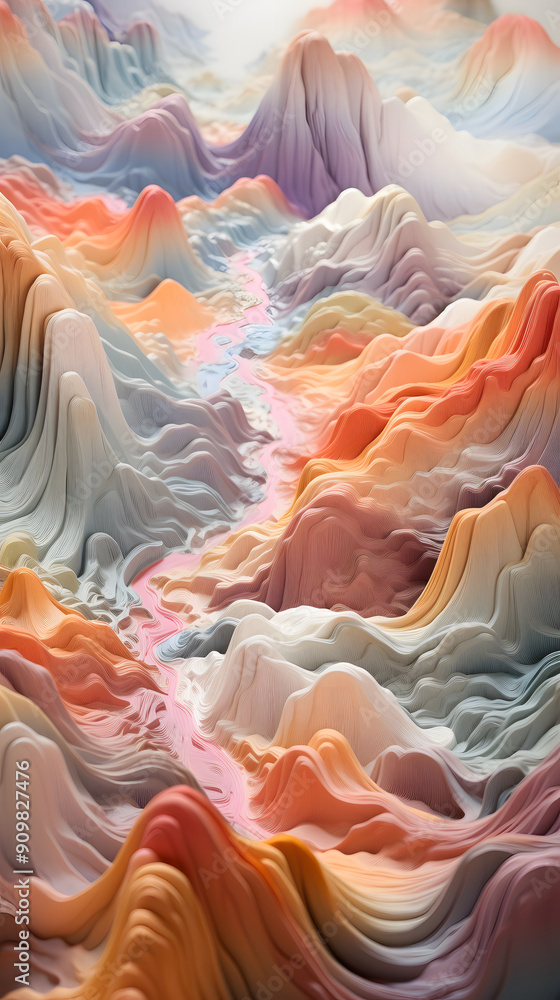 Digital paper sculptures mountains wave abstract graphic poster background Digital paper sculptures mountains wave abstract graphic poster background