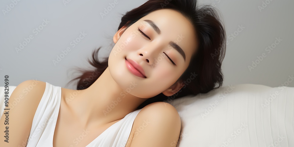 깨끗하고 상쾌한 피부를 가진 아름다운 젊은 아시아 여성, 얼굴 관리, 얼굴 트리트먼트, 미용, 뷰티 및 스파, 아시아 여성 초상화. 깨끗하고 상쾌한 피부를 가진 아름다운 젊은 아시아 여성, 얼굴 관리, 얼굴 트리트먼트, 미용, 뷰티 및 스파, 아시아 여성 초상화.
