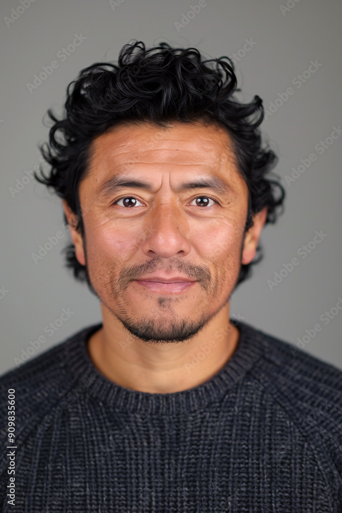 A passport-style portrait photo of a middle-aged South- or Central American man A passport-style portrait photo of a middle-aged South- or Central American man