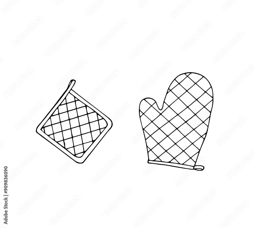 Φωτογραφία Kitchen oven mitt and pot holder