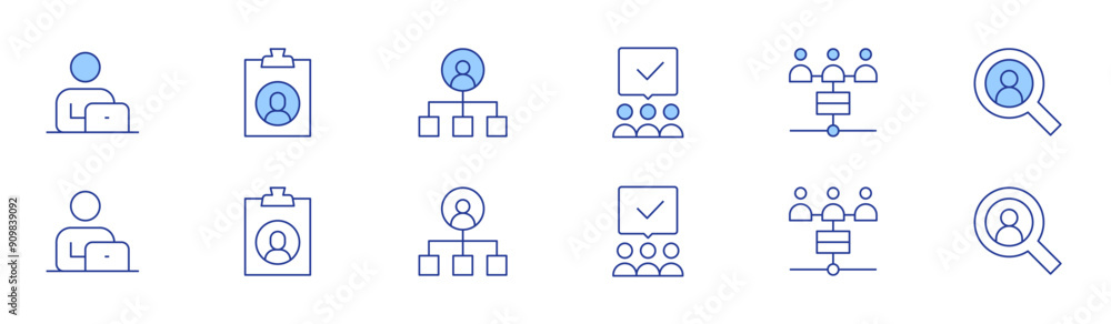 User icon set in two styles, Duotone and Thin Line style. Editable stroke. support, data collection, user User icon set in two styles, Duotone and Thin Line style. Editable stroke. support, data collection, user
