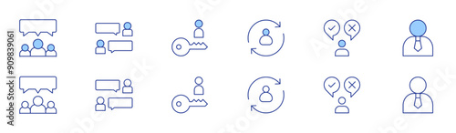 User icon set in two styles, Duotone and Thin Line style. Editable stroke. changes, chat, user, investor