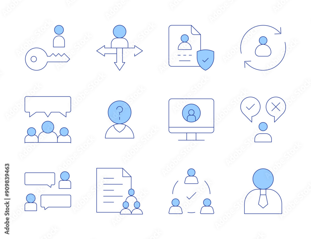User icons. Line Duotone style, editable stroke. team, data, user, changes, chat, investor User icons. Line Duotone style, editable stroke. team, data, user, changes, chat, investor