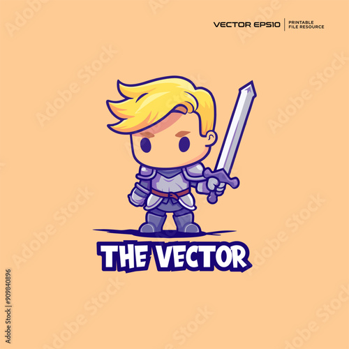 A boy wearing warrior uniform vector, logo, mascot, character, cartoon, illustration, eps10