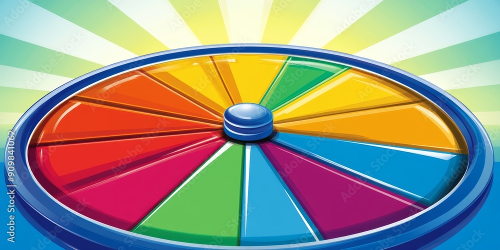 Obraz premium Exciting Fortune Wheel: Colorful Lottery Ticket Emerging from Spinning Roulette. Vibrant Atmosphere of Anticipation and Thrill in Gaming. AI-Generated 4K Wallpaper for Advertising and Marketing in Cas