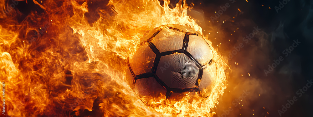 Fototapeta premium Fiery Soccer Passion