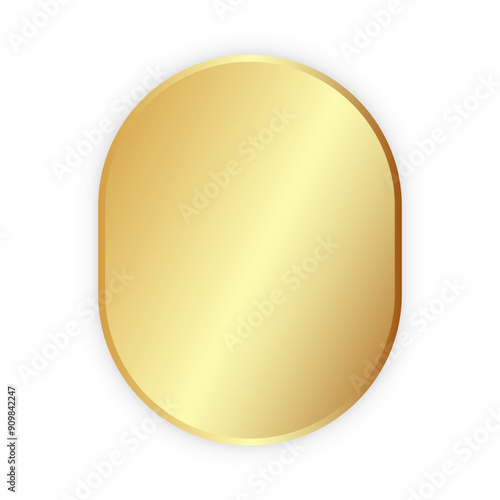 A golden badge suitable for use as a design element for online store product cards. 3 D. Vector illustration.