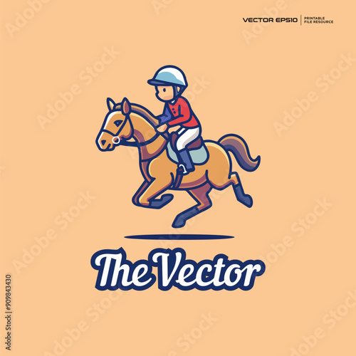 horse riding vector, logo, character, cartoon, illustration, eps10