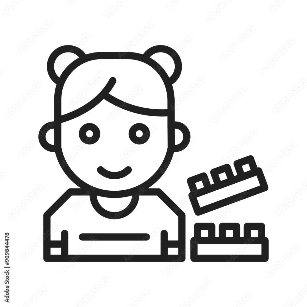 Playing with Blocks icon vector image.Suitable for use on web apps, mobile apps and print media. Playing with Blocks icon vector image.Suitable for use on web apps, mobile apps and print media.