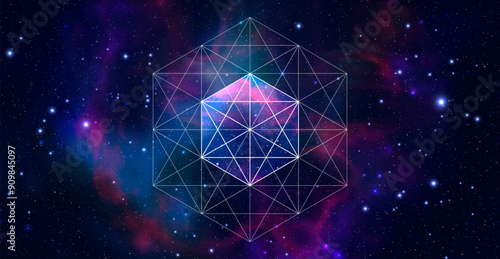 Mystical sacred geometry vector symbol. Spirituality, harmony