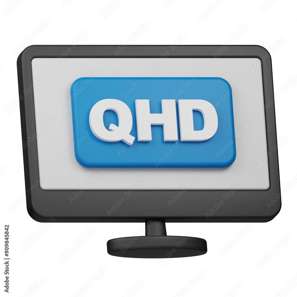 qhd resolution 3d icon isolated on the transparent background qhd resolution 3d icon isolated on the transparent background