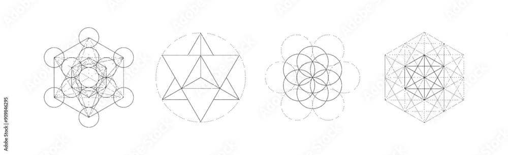 Mystical sacred geometry vector symbos set. Spirituality, harmony Mystical sacred geometry vector symbos set. Spirituality, harmony