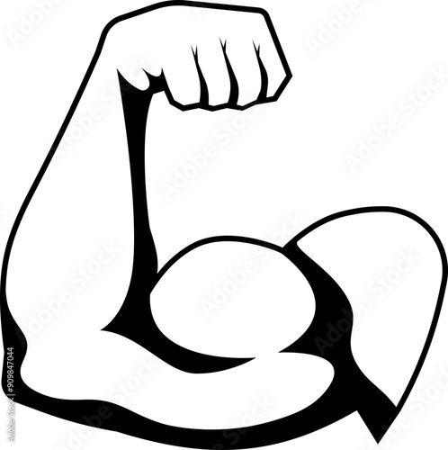 Muscle icon. Biceps symbol. Linear style.