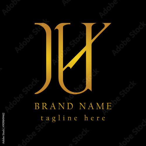 simple abstract luxury logo, with gold gradation color