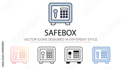 Safebox icon design with white background stock illustration