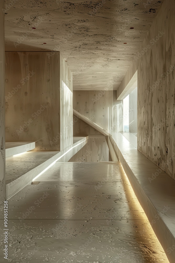 Obraz premium Modern Minimalist Interior with Natural Light and Sleek Design Elements