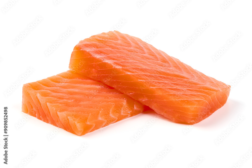 Salmon, fresh salmon fillet isolated on white background. Salmon, fresh salmon fillet isolated on white background.