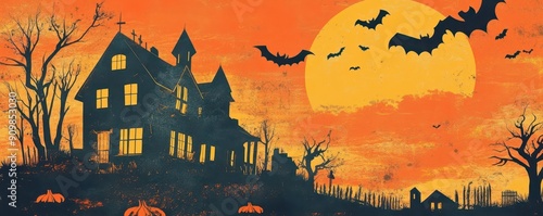 A spooky Halloween scene fe...